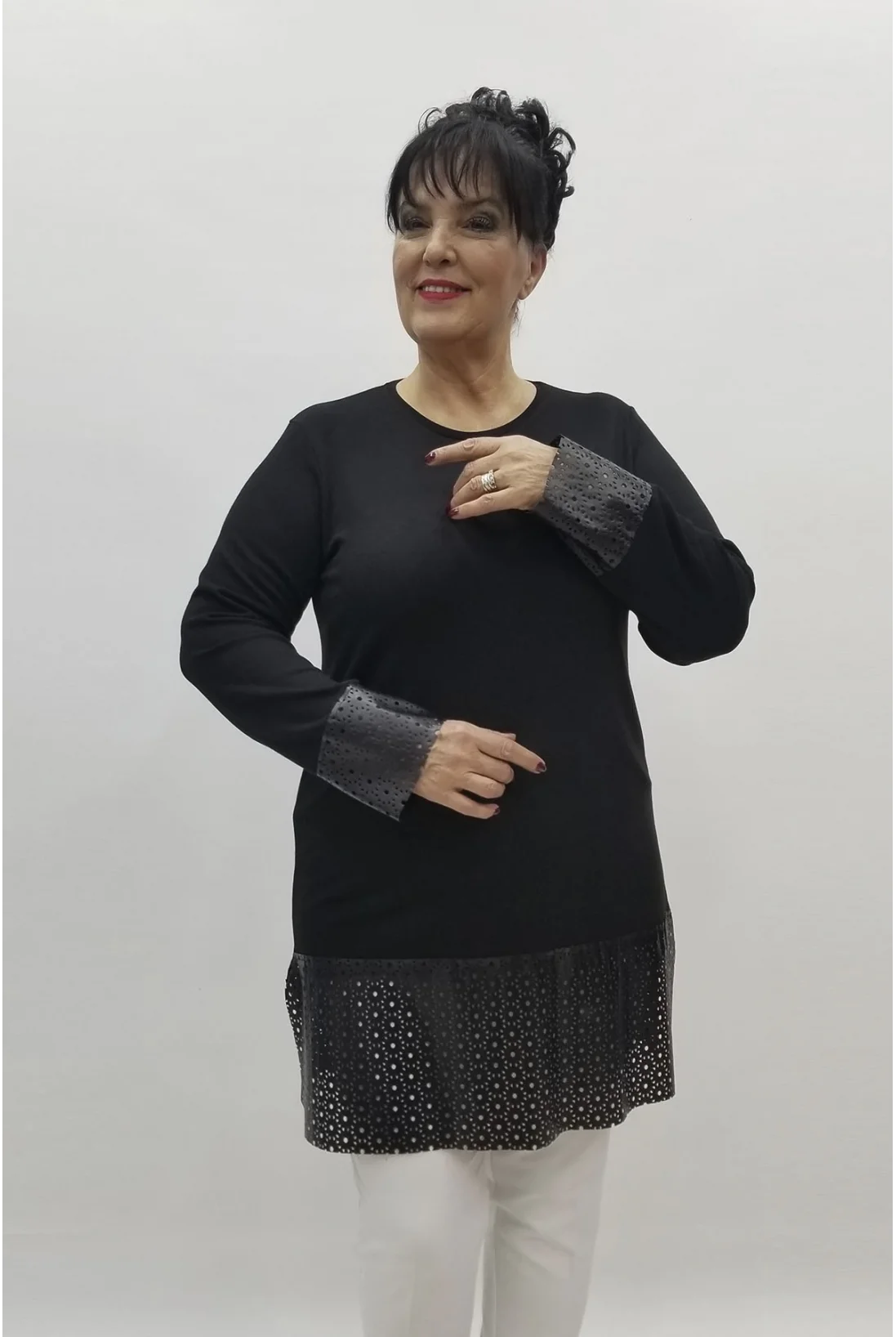 Miraggio Büyük Beden Tunik 98307 SİYAH