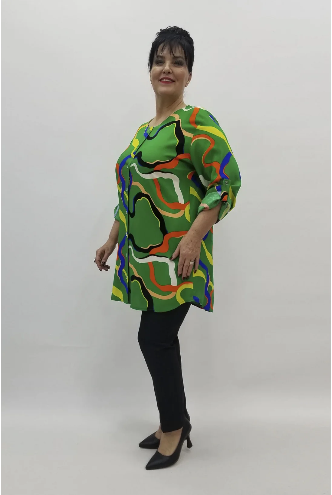 Miraggio Büyük Beden Tunik 98479 YEŞİL