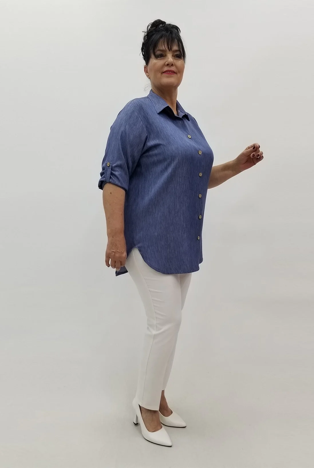 Miraggio Büyük Beden Tunik 99694 KOT MAVİ