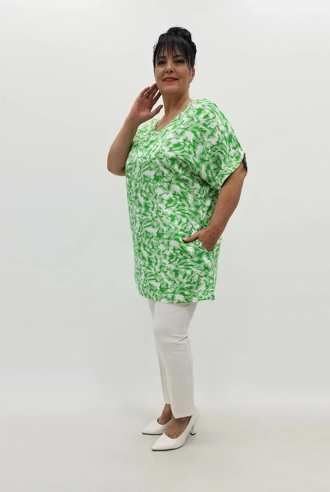 Miraggio Büyük Beden Tunik 99726 YEŞİL