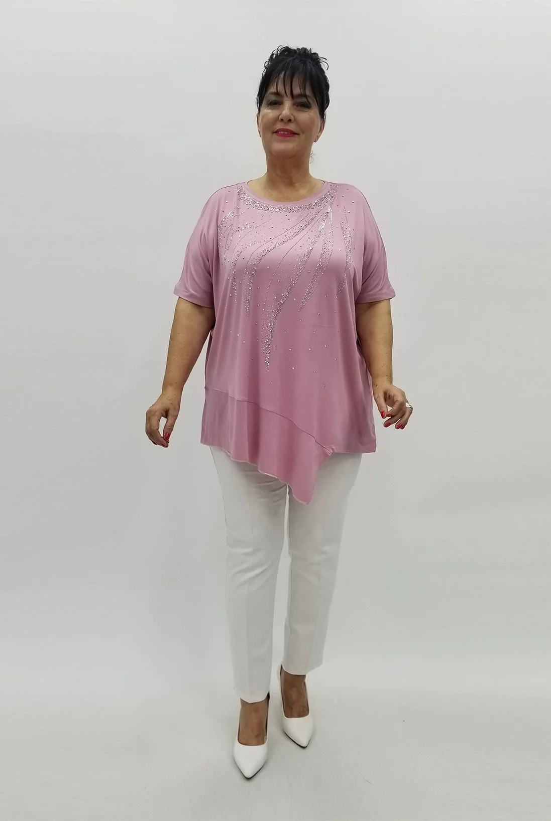 Miraggio Büyük Beden Tunik 99773 GÜL KURUSU