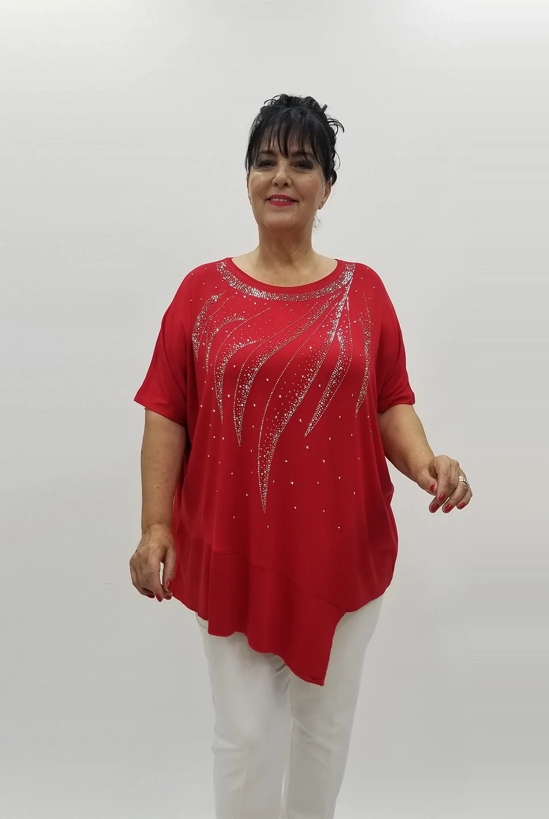 Miraggio Büyük Beden Tunik 99773 KIRMIZI