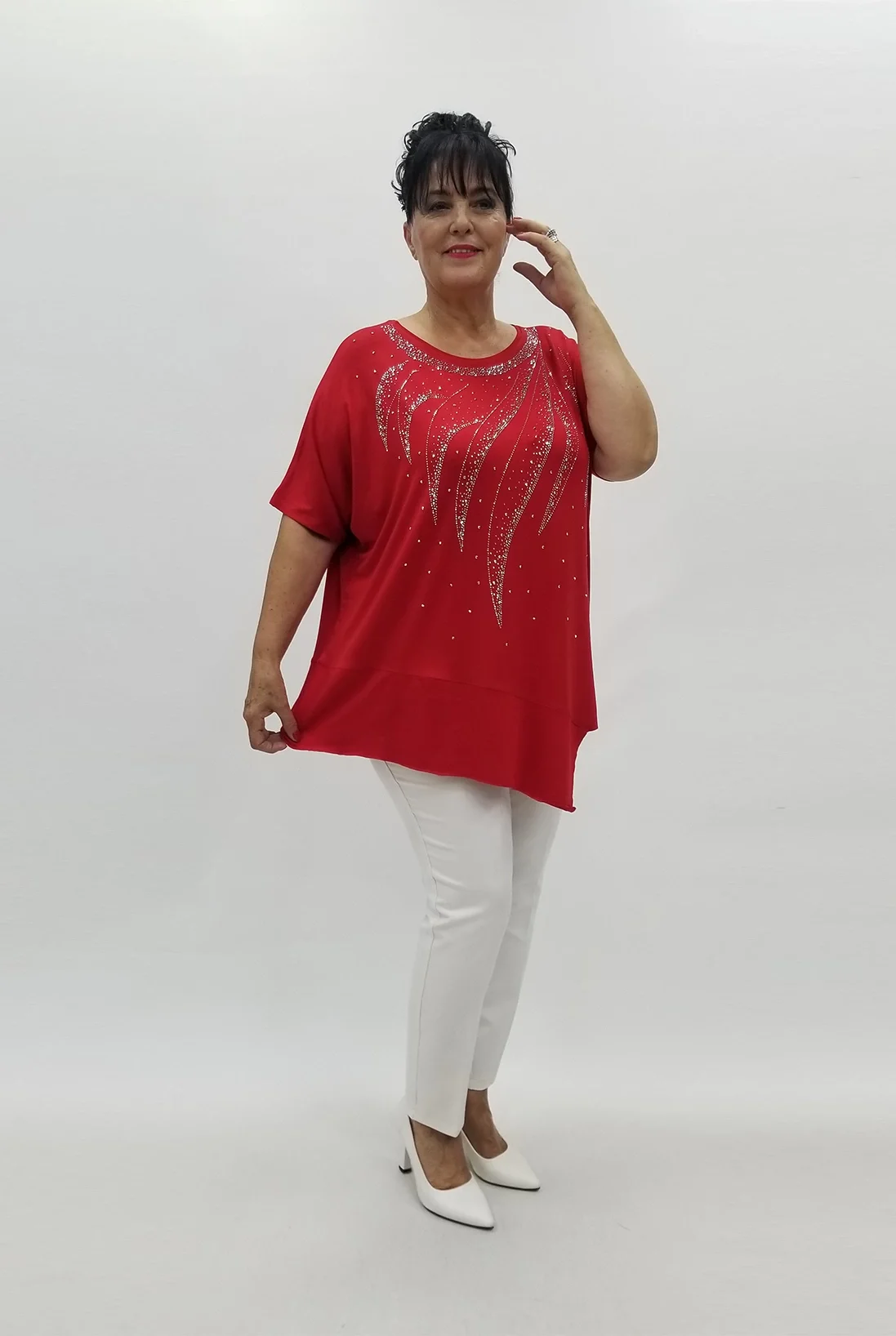 Miraggio Büyük Beden Tunik 99773 KIRMIZI