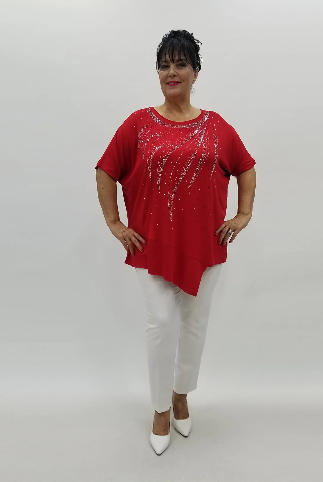 Miraggio Büyük Beden Tunik 99773 KIRMIZI