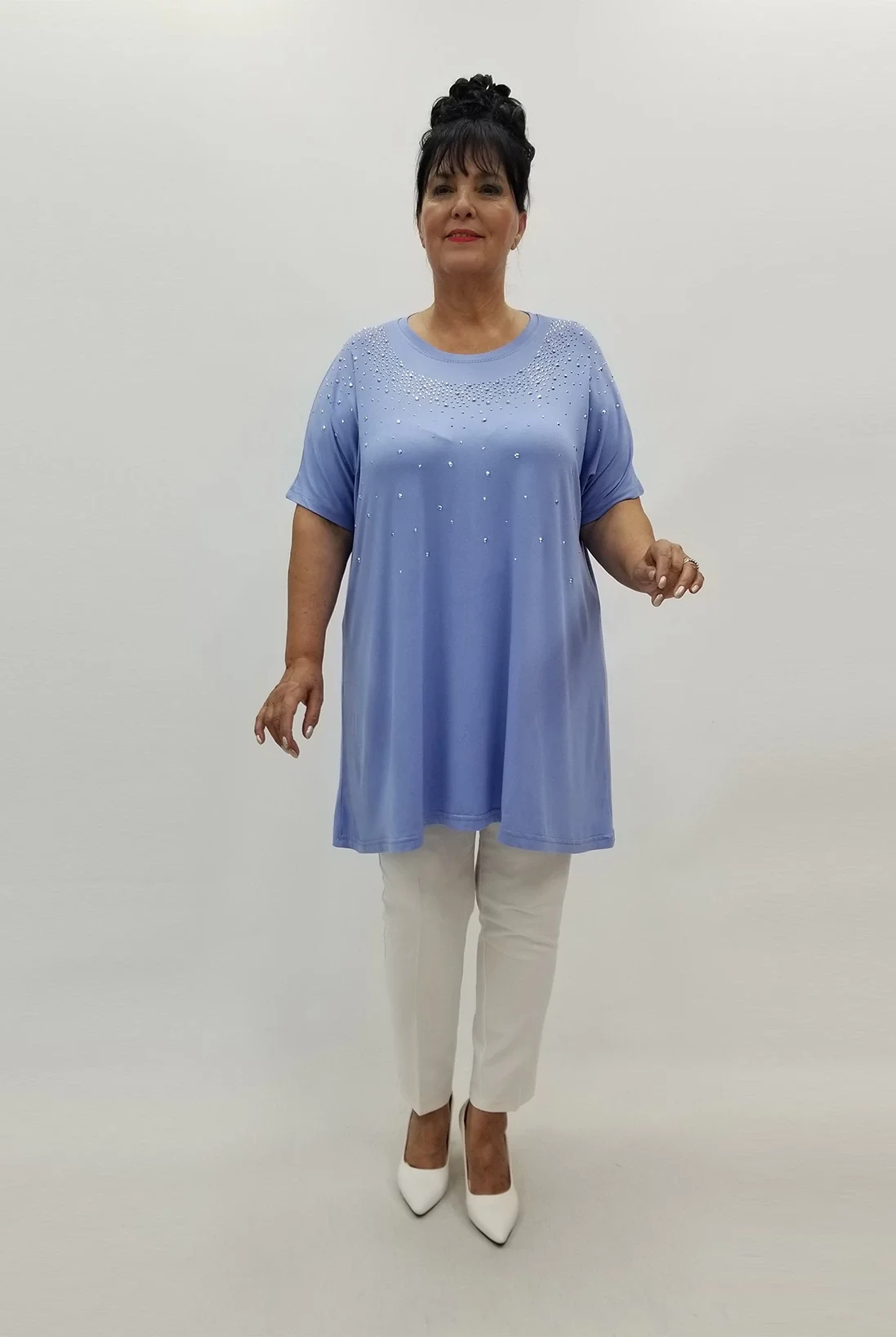 Miraggio Büyük Beden Tunik 99859 A-MAVİ