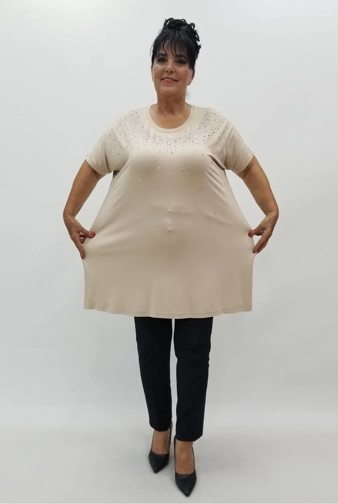 Miraggio Büyük Beden Tunik 99859 BEJ