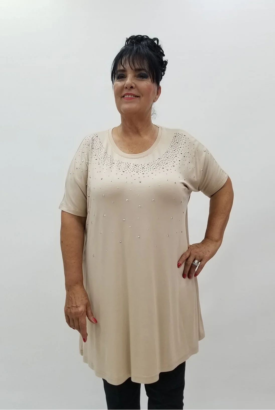 Miraggio Büyük Beden Tunik 99859 BEJ