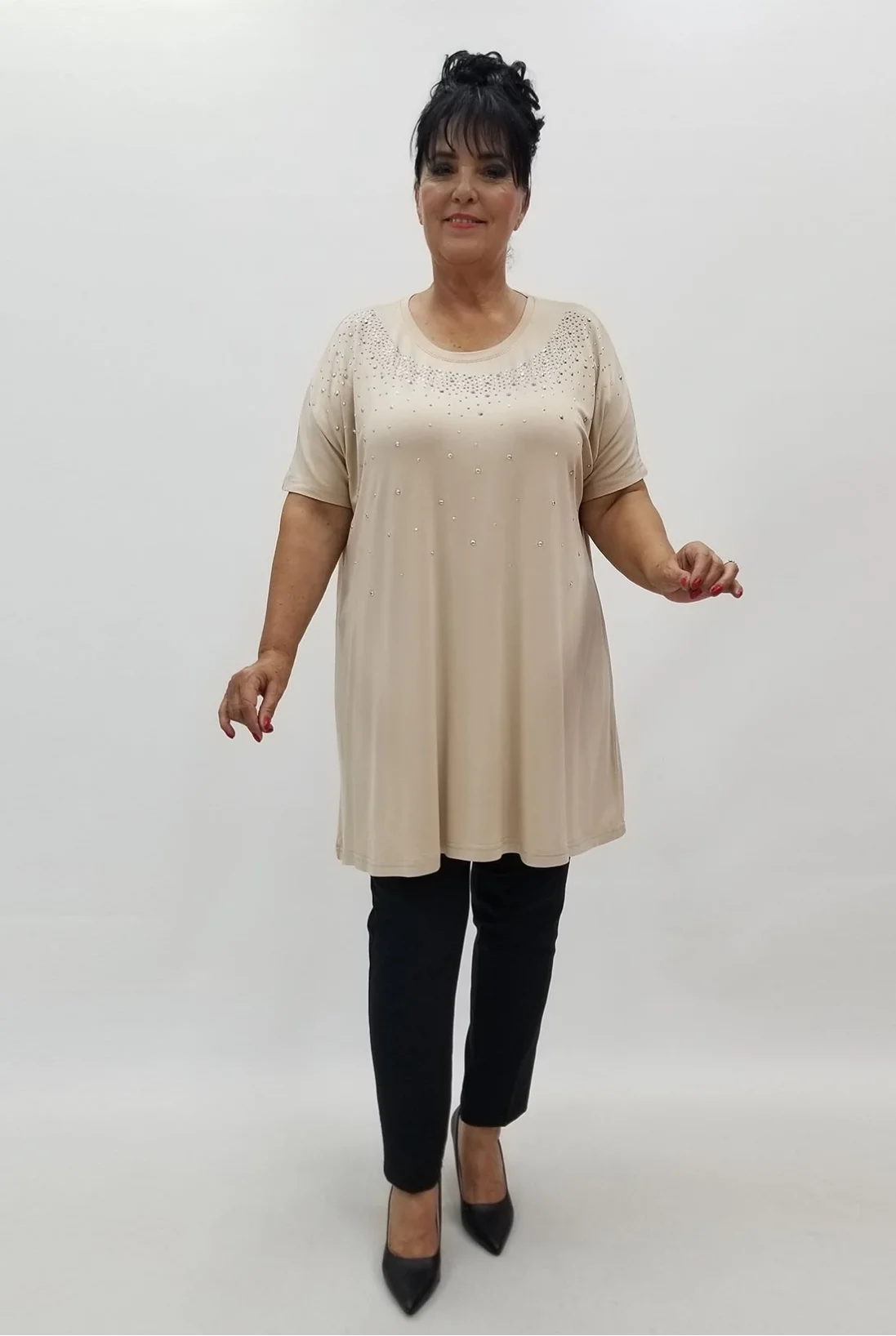 Miraggio Büyük Beden Tunik 99859 BEJ