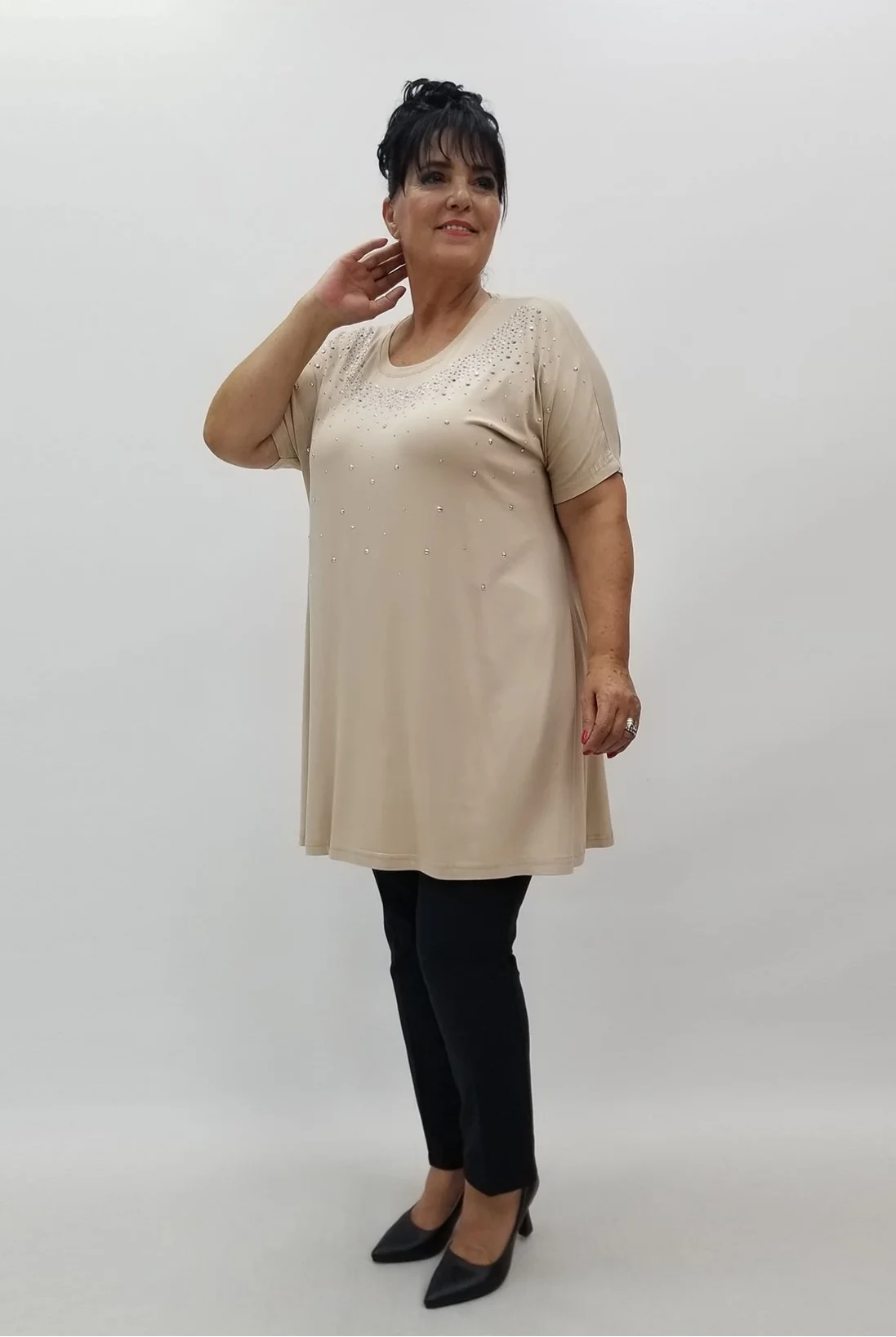 Miraggio Büyük Beden Tunik 99859 BEJ