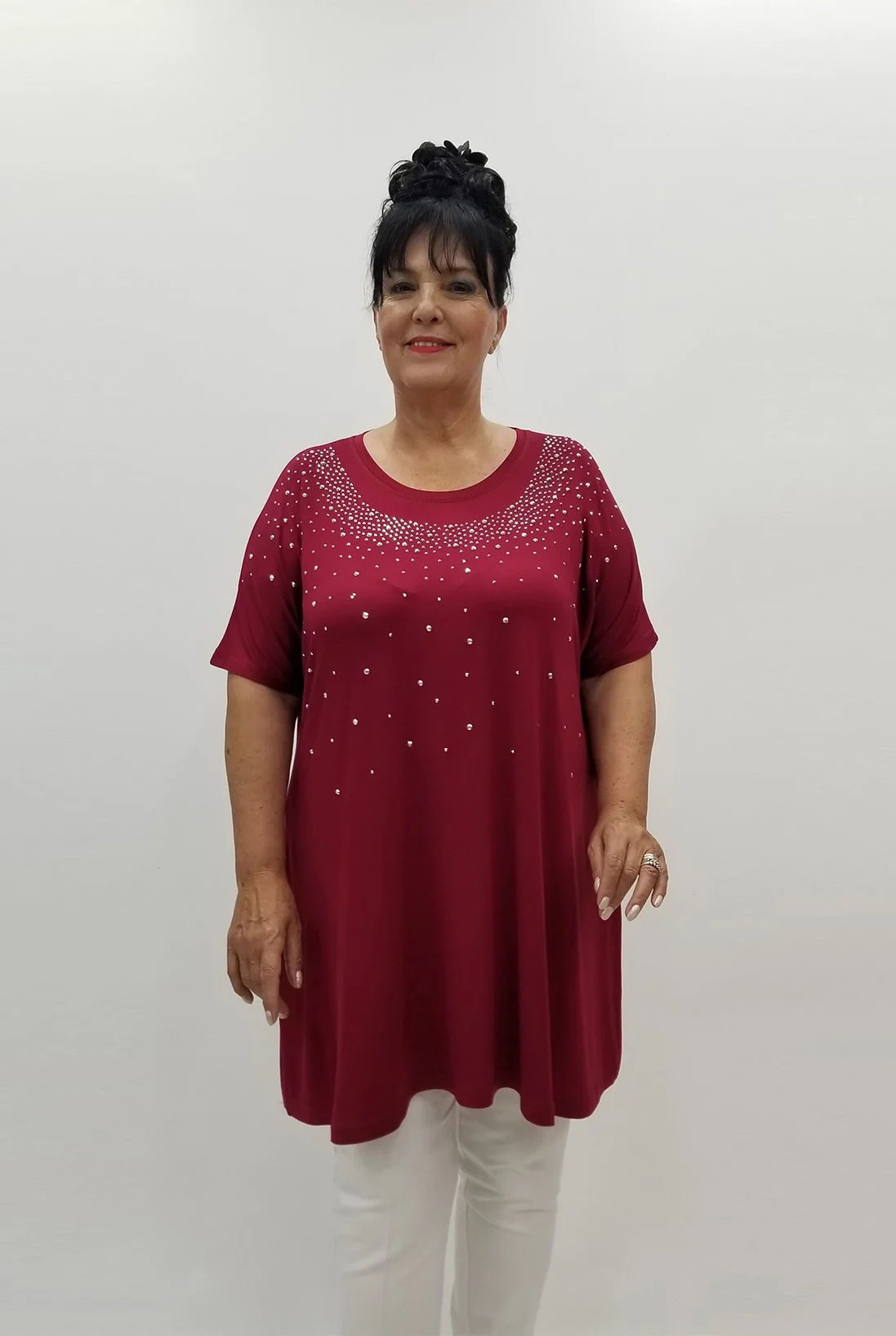 Miraggio Büyük Beden Tunik 99859 BORDO