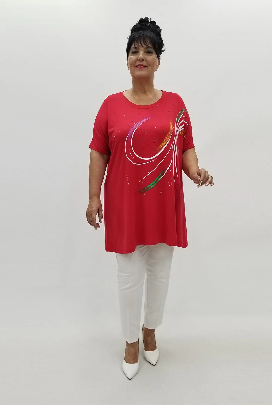 Miraggio Büyük Beden Tunik 99863 KIRMIZI