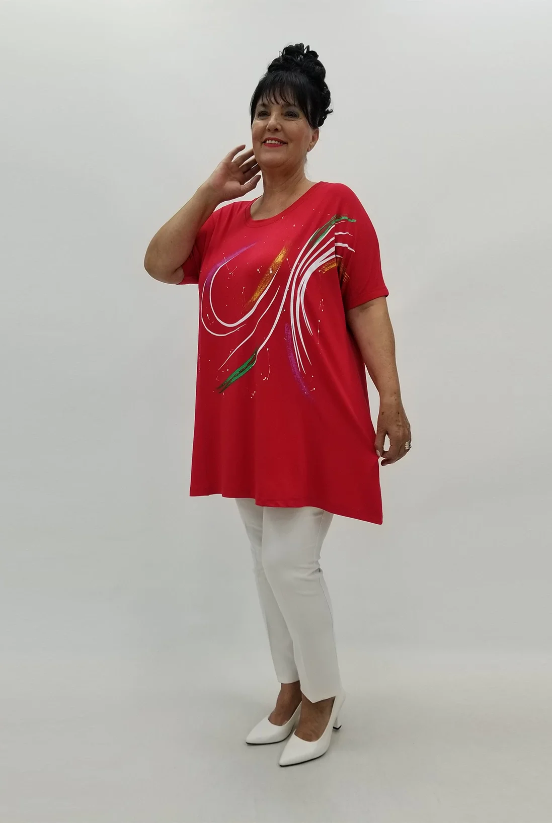 Miraggio Büyük Beden Tunik 99863 KIRMIZI