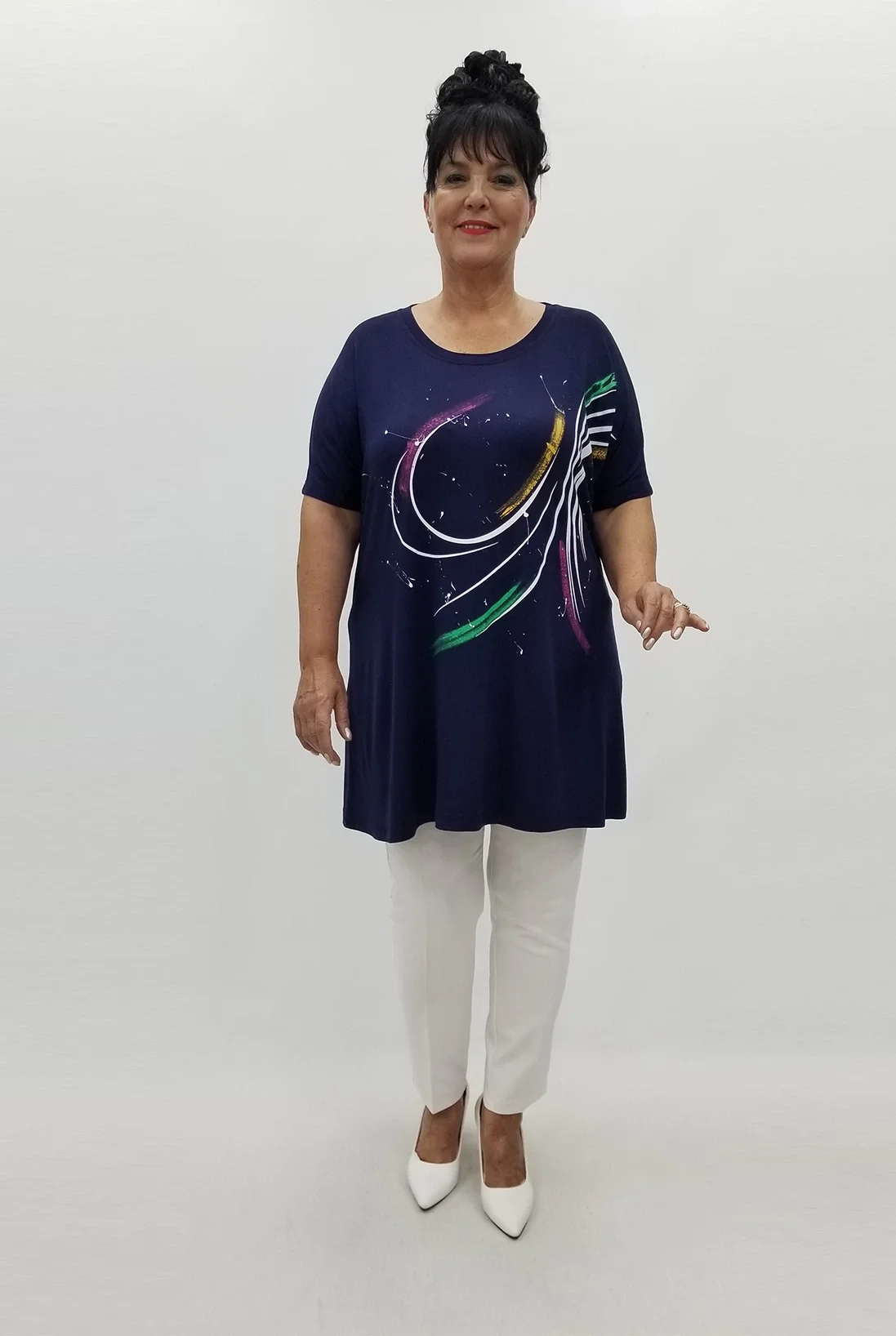 Miraggio Büyük Beden Tunik 99863 LACİVERT