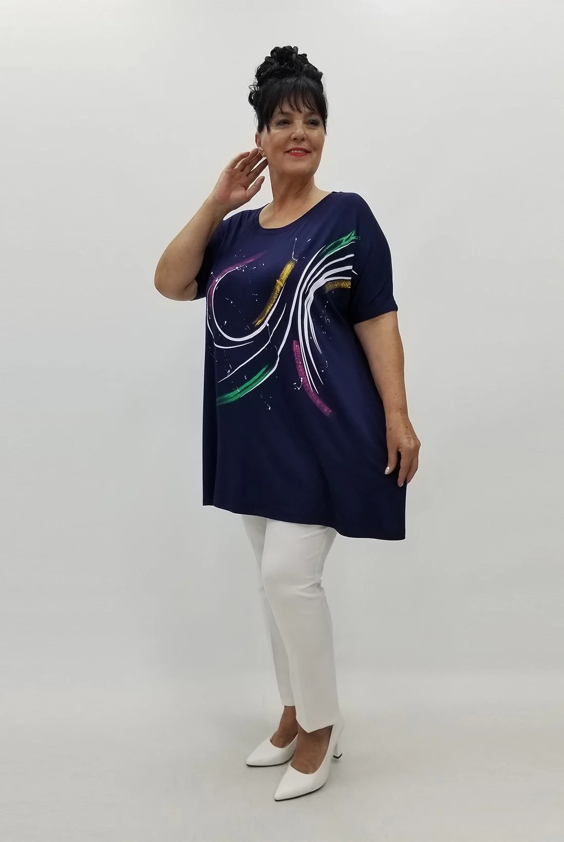 Miraggio Büyük Beden Tunik 99863 LACİVERT