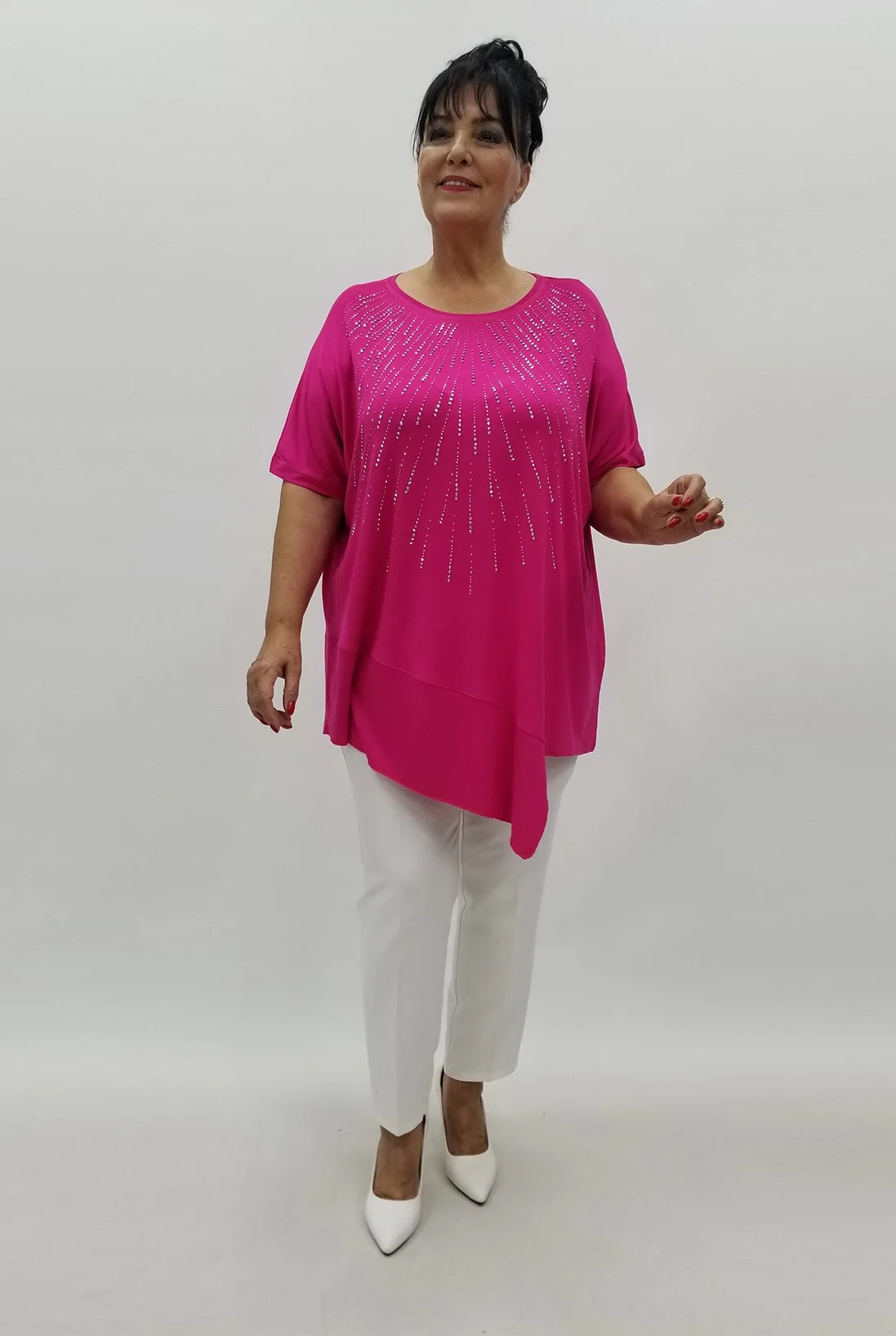 Miraggio Büyük Beden Tunik 99871 FUŞYA