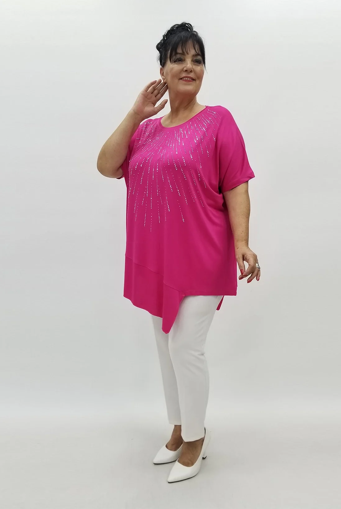 Miraggio Büyük Beden Tunik 99871 FUŞYA