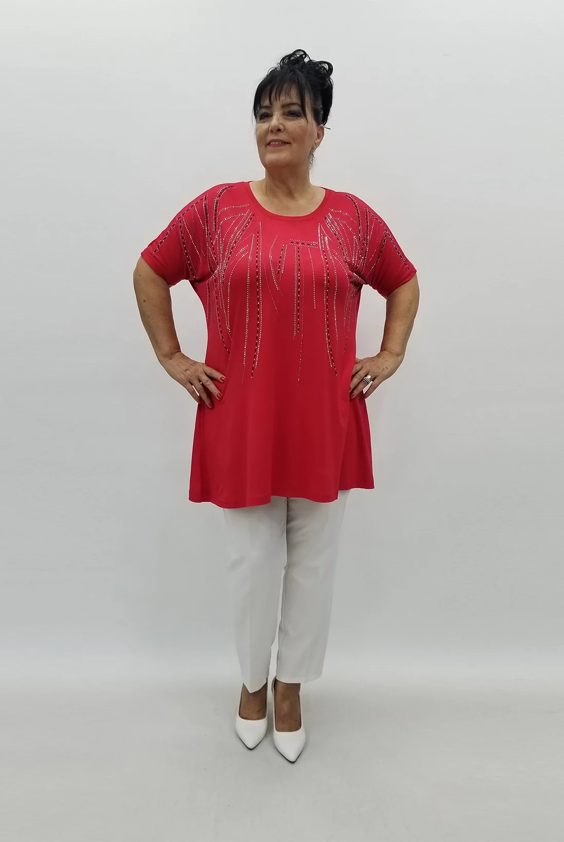 Miraggio Büyük Beden Tunik 99874 KIRMIZI