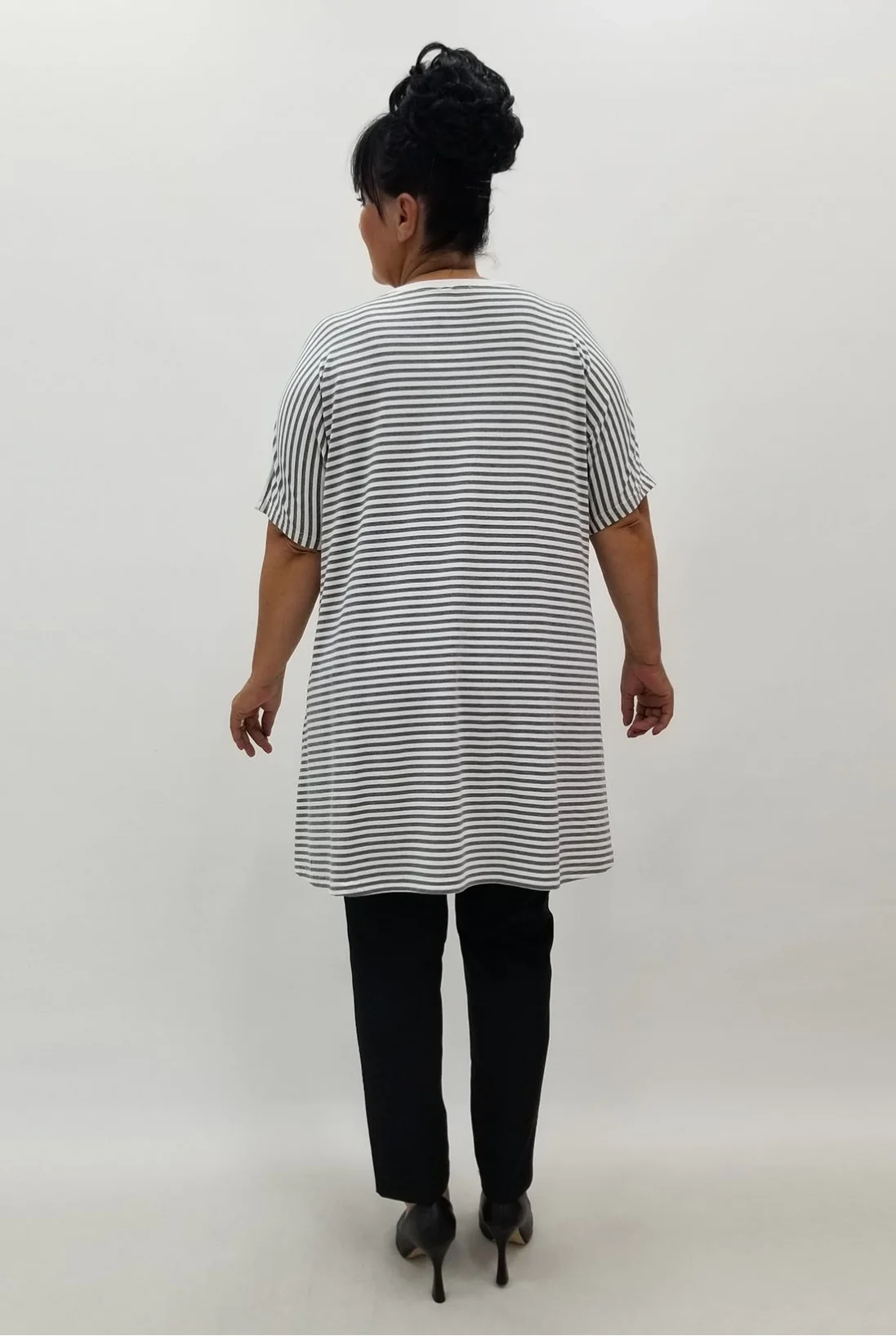 Miraggio Büyük Beden Tunik 99877 BEYAZ/GRİ