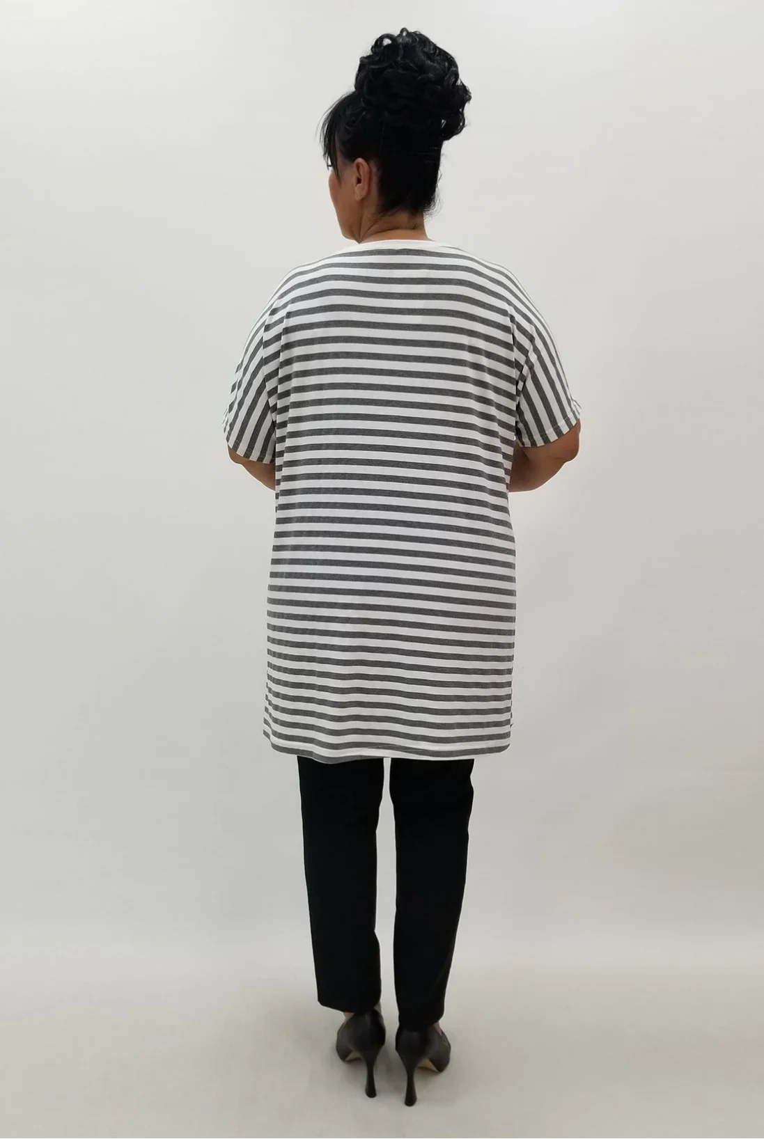 Miraggio Büyük Beden Tunik 99878 BEYAZ/GRİ