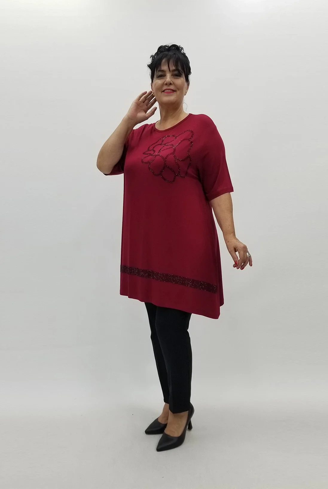 Miraggio Büyük Beden Tunik 99923 BORDO