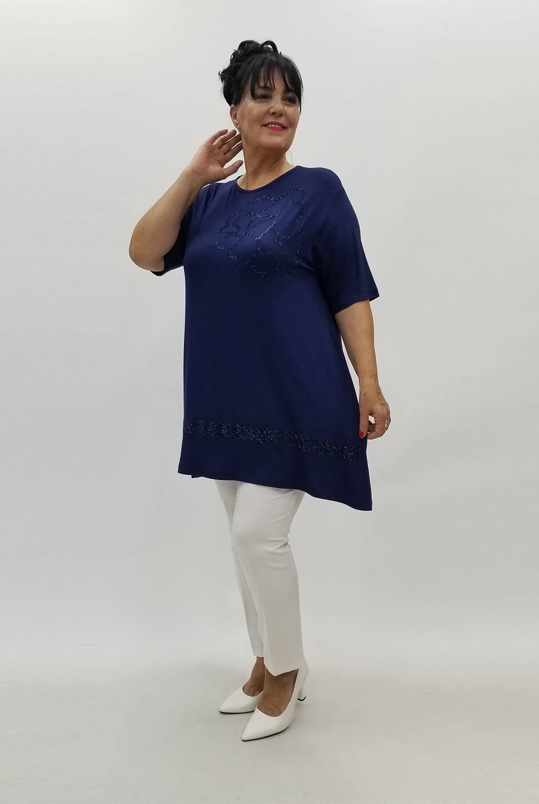 Miraggio Büyük Beden Tunik 99923 LACİVERT