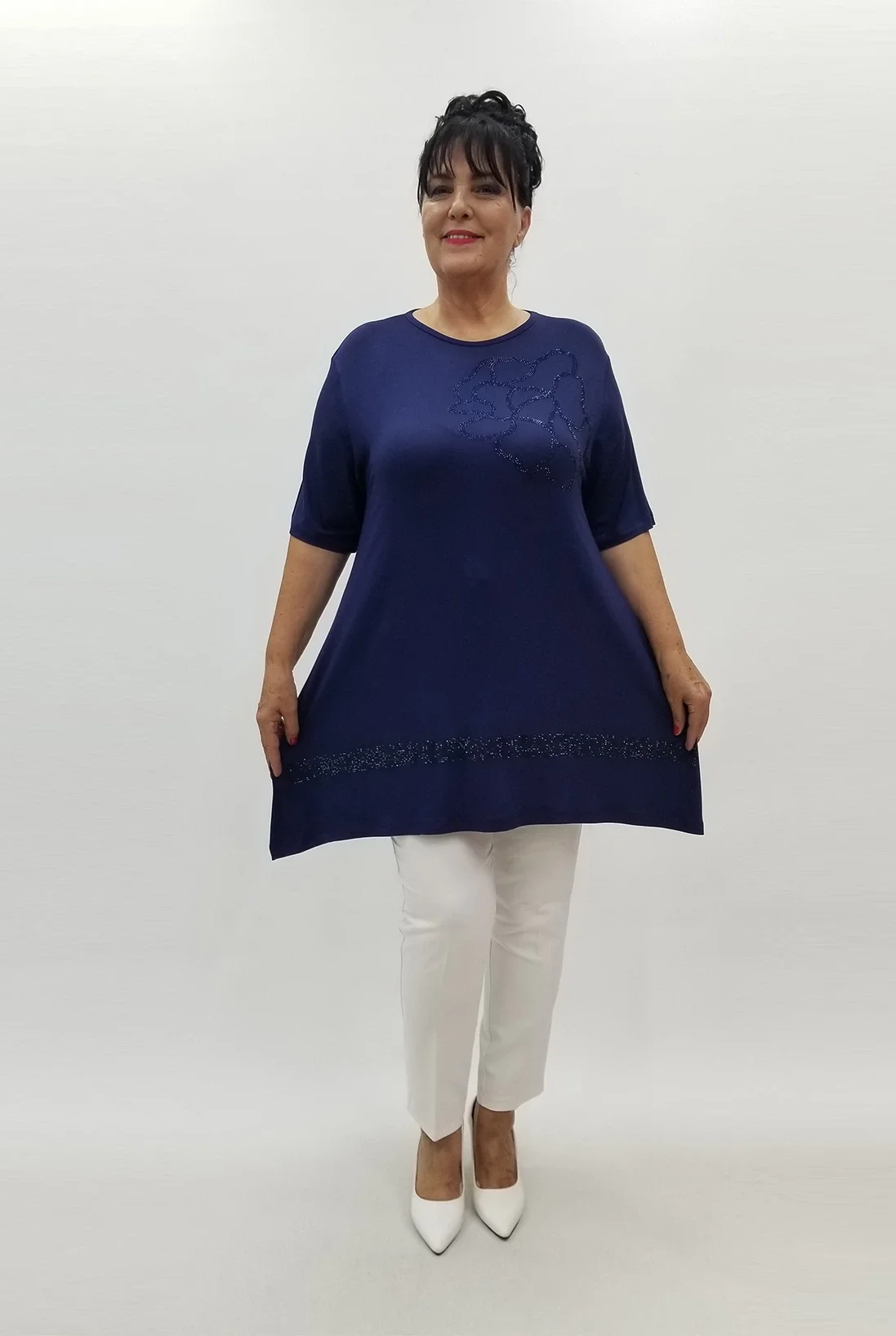 Miraggio Büyük Beden Tunik 99923 LACİVERT