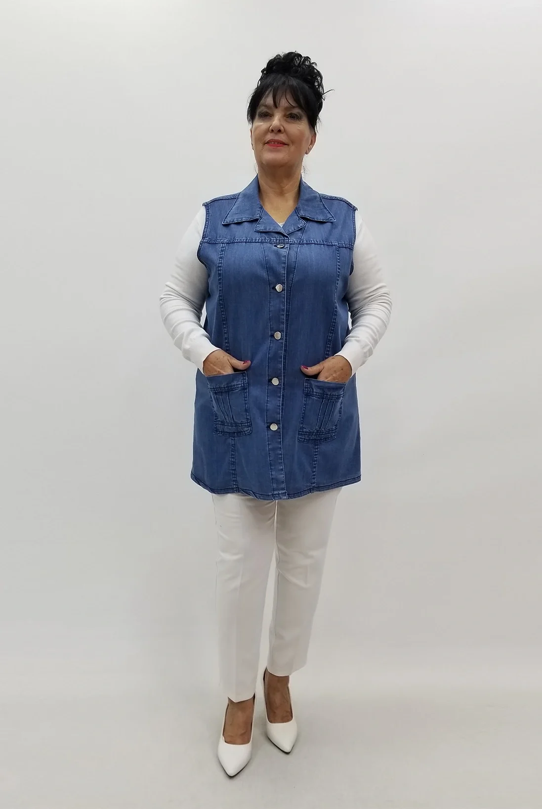 Miraggio Büyük Beden Yelek 4042 KOT MAVİ