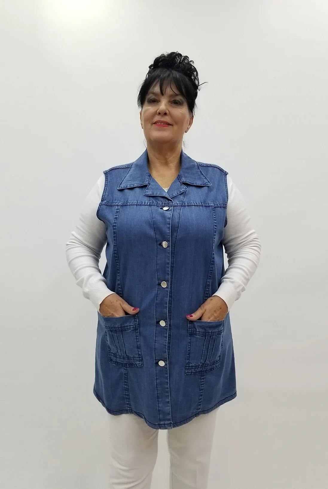 Miraggio Büyük Beden Yelek 4042 KOT MAVİ