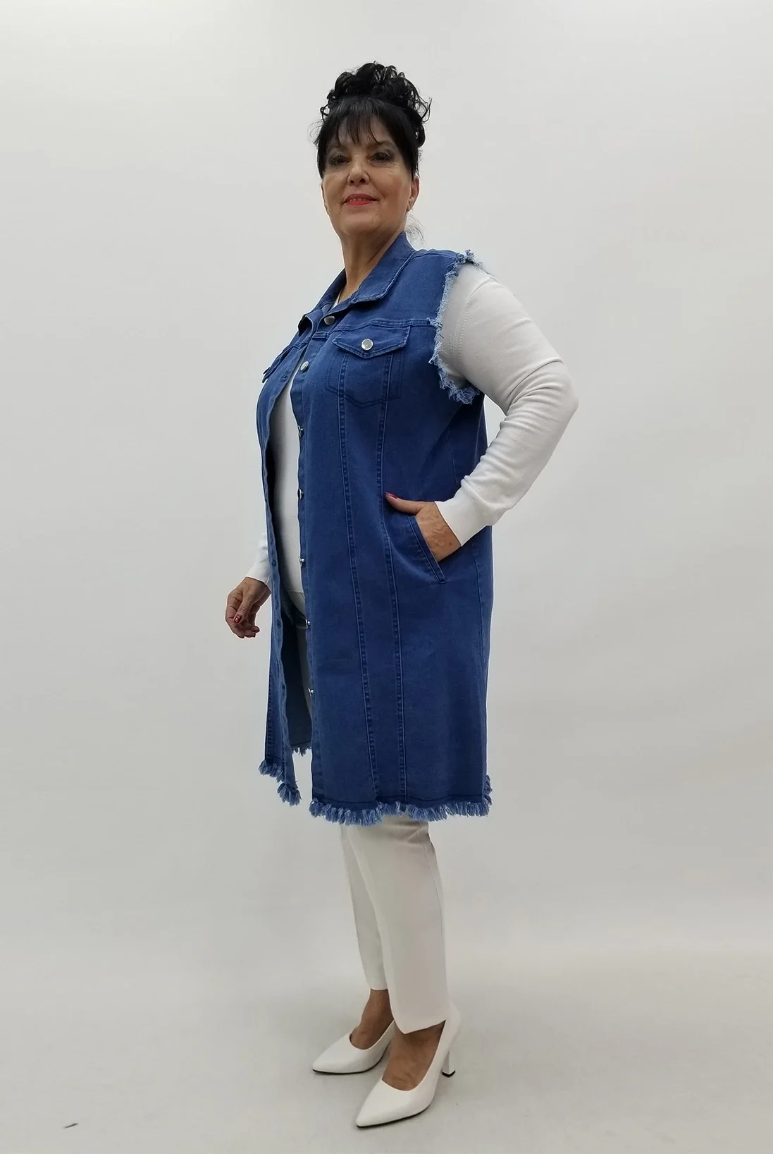 Miraggio Büyük Beden Yelek 4051 KOT MAVİ