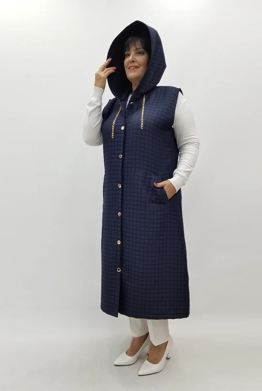 Miraggio Büyük Beden Yelek 4057 LACİVERT