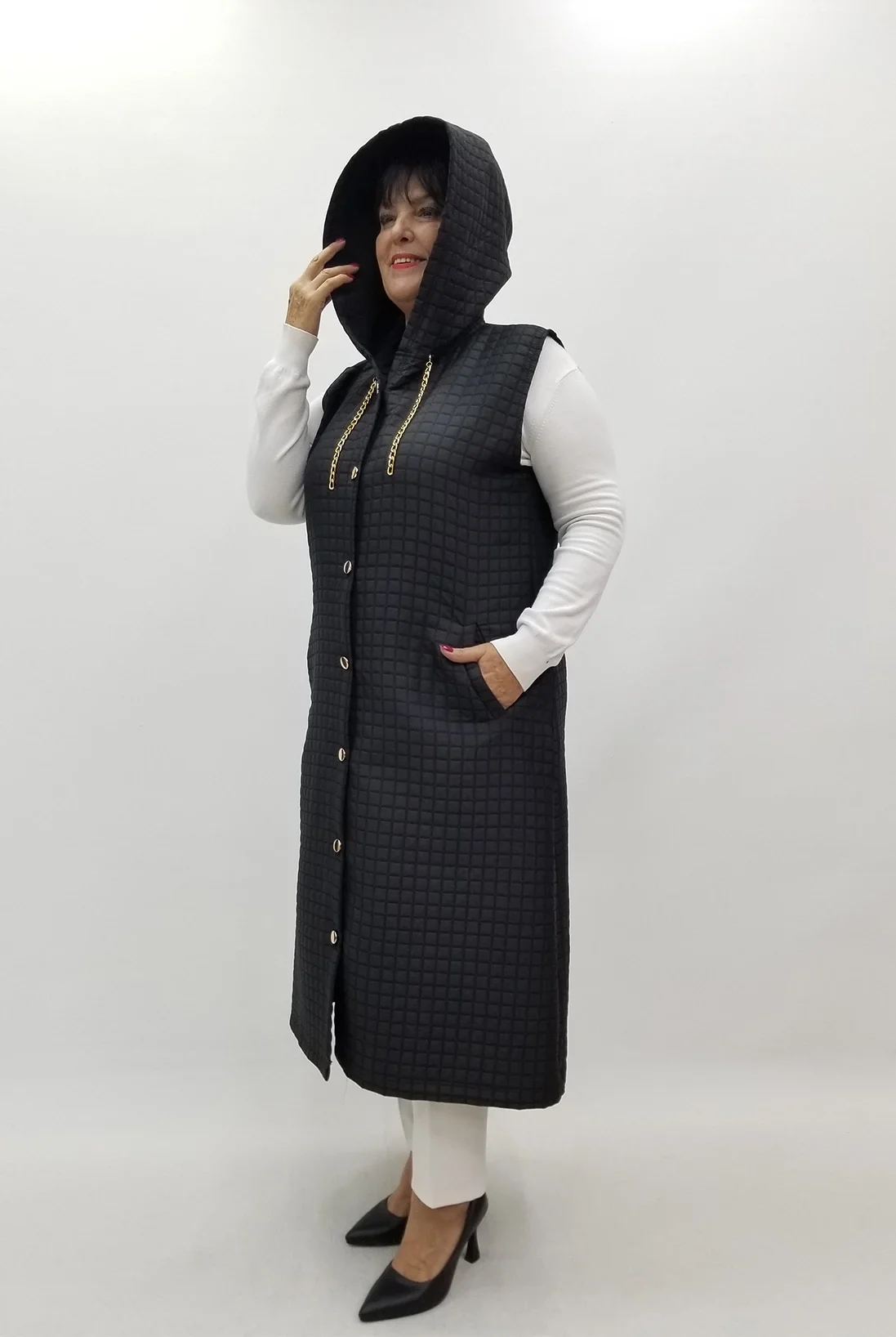 Miraggio Büyük Beden Yelek 4057 SİYAH