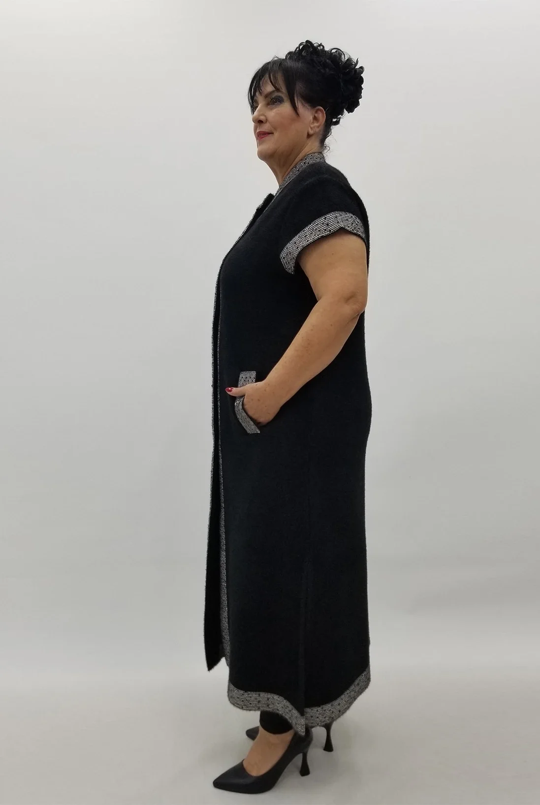 Miraggio Büyük Beden Yelek 4140 SİY-GÜMÜŞ