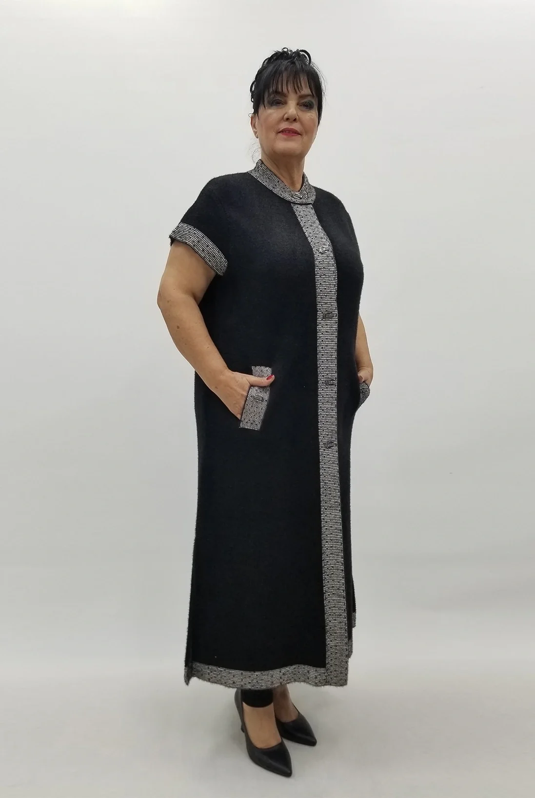 Miraggio Büyük Beden Yelek 4140 SİY-GÜMÜŞ