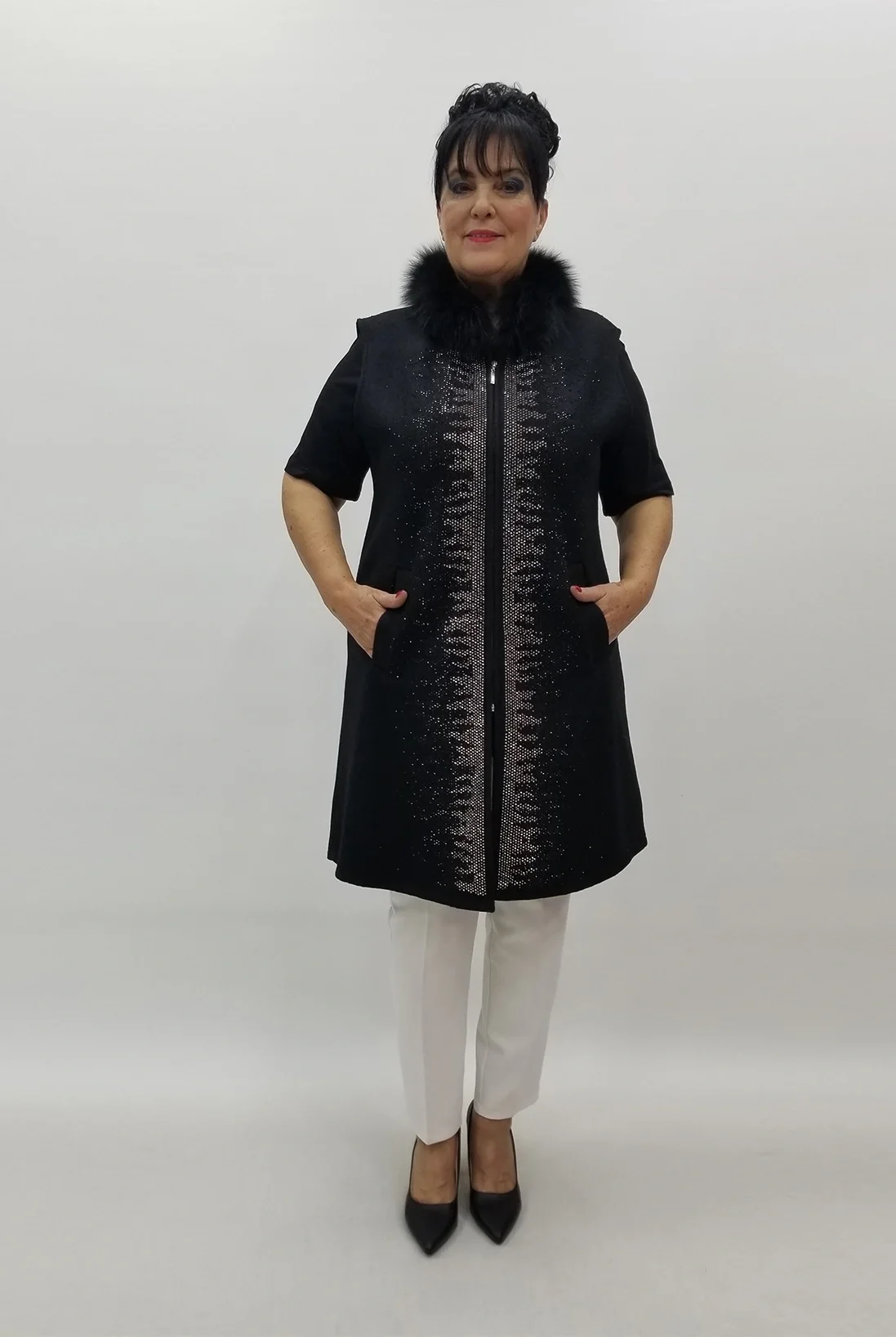 Miraggio Büyük Beden Yelek 4142 SİYAH