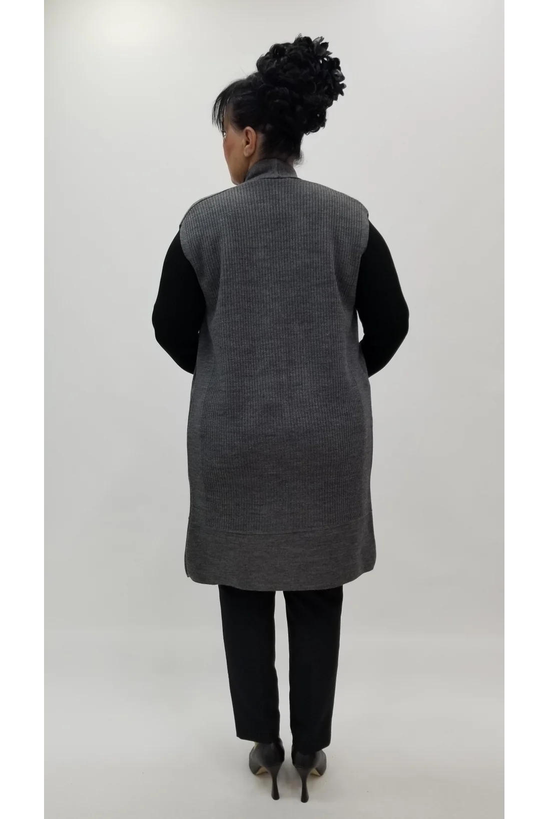 Miraggio Büyük Beden Yelek 4233 FÜME