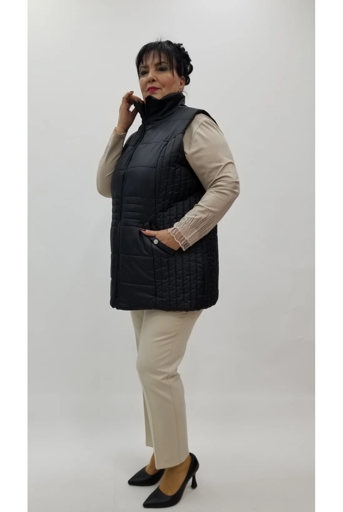 Miraggio Büyük Beden Yelek 4306 SİYAH