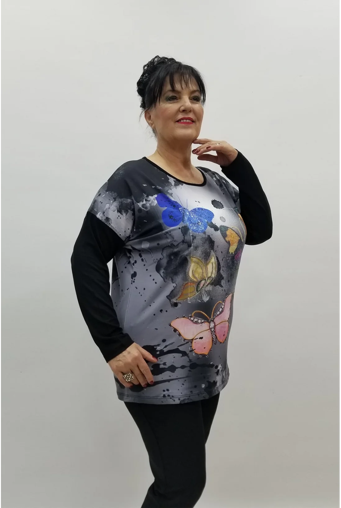 Miraggio Büyük Beden Bluz 98379 SİYAH