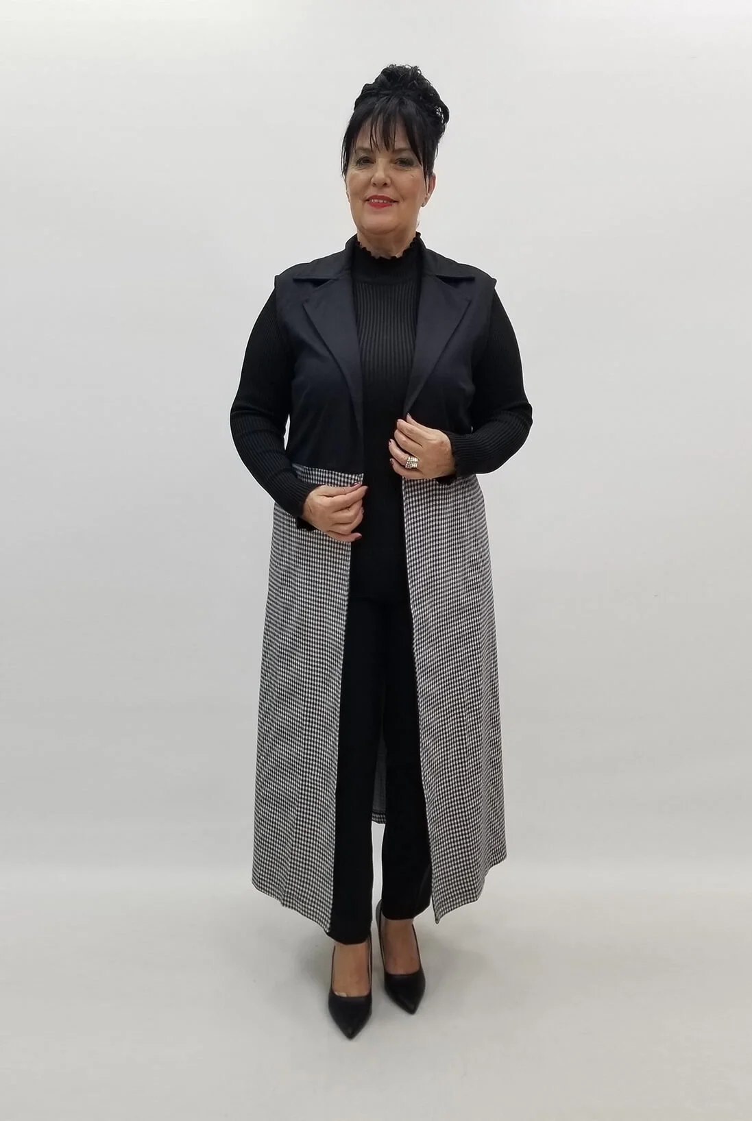 Miraggio Büyük Beden Yelek 99080 SİYAH/BEYAZ