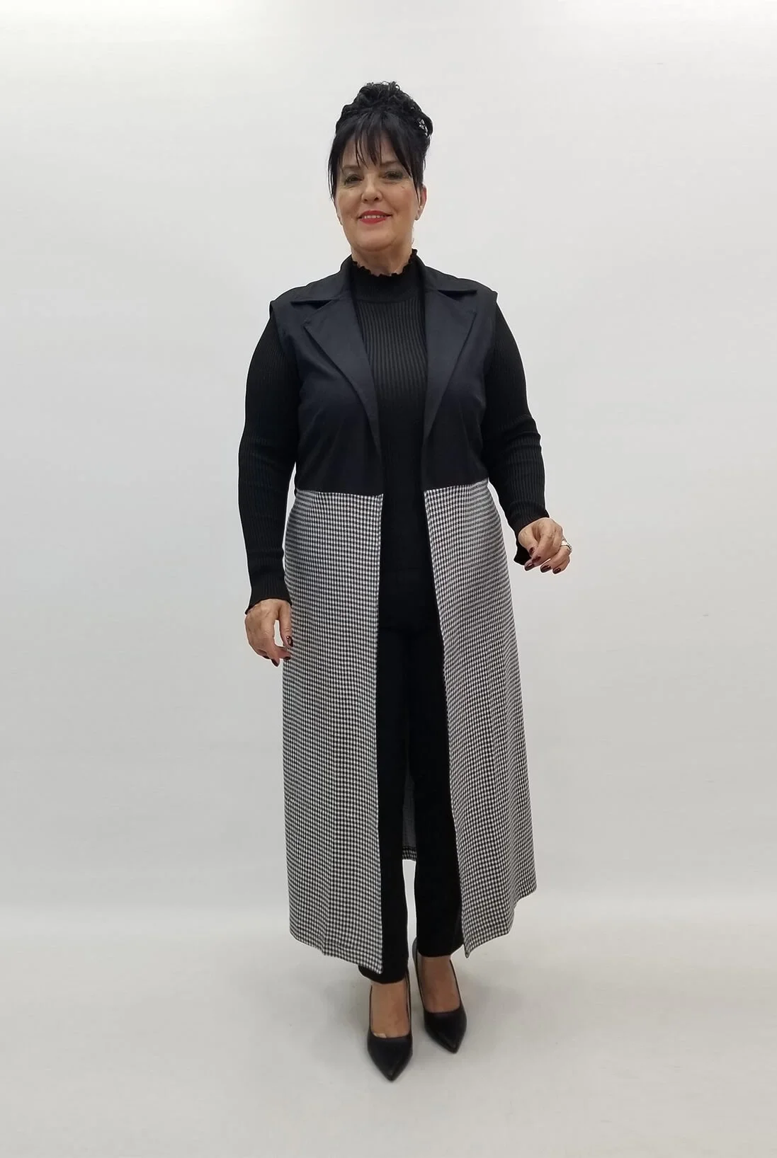 Miraggio Büyük Beden Yelek 99080 SİYAH/BEYAZ