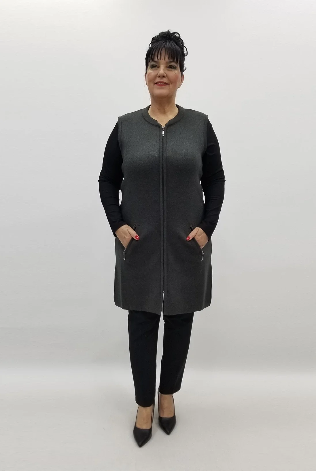 Miraggio Büyük Beden Yelek 99433 FÜME