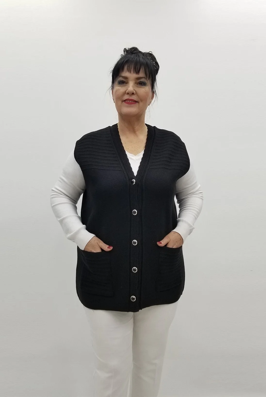 Miraggio Büyük Beden Yelek 99473 SİYAH