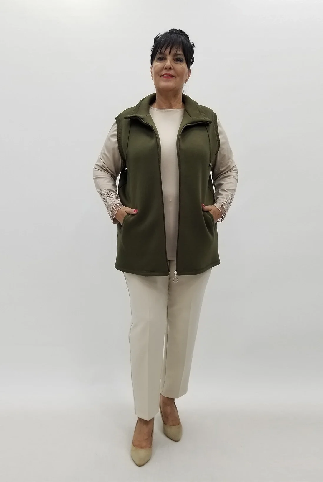 Miraggio Büyük Beden Yelek 99999 HAKİ