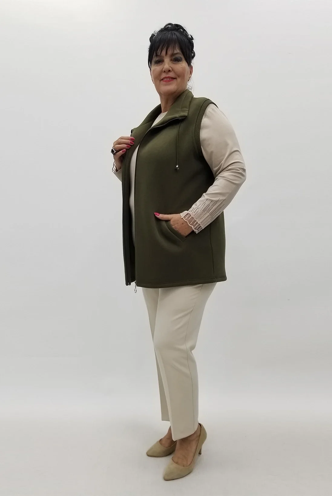 Miraggio Büyük Beden Yelek 99999 HAKİ