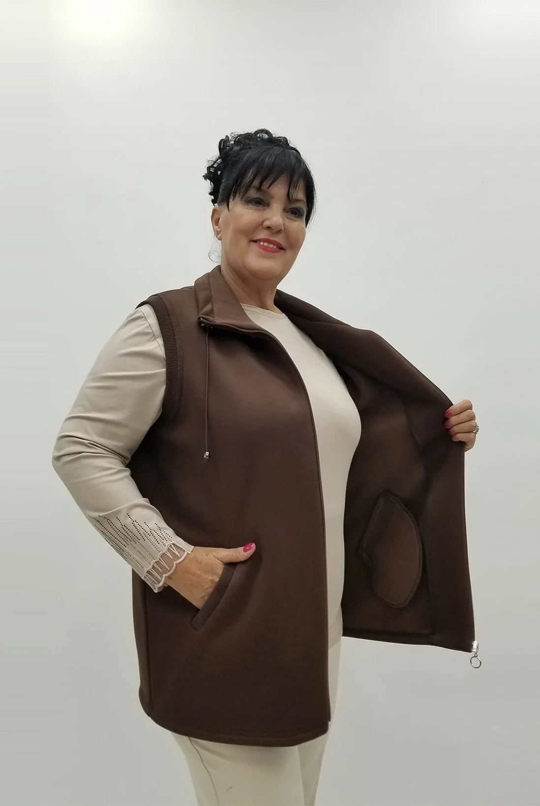 Miraggio Büyük Beden Yelek 99999 KAHVE