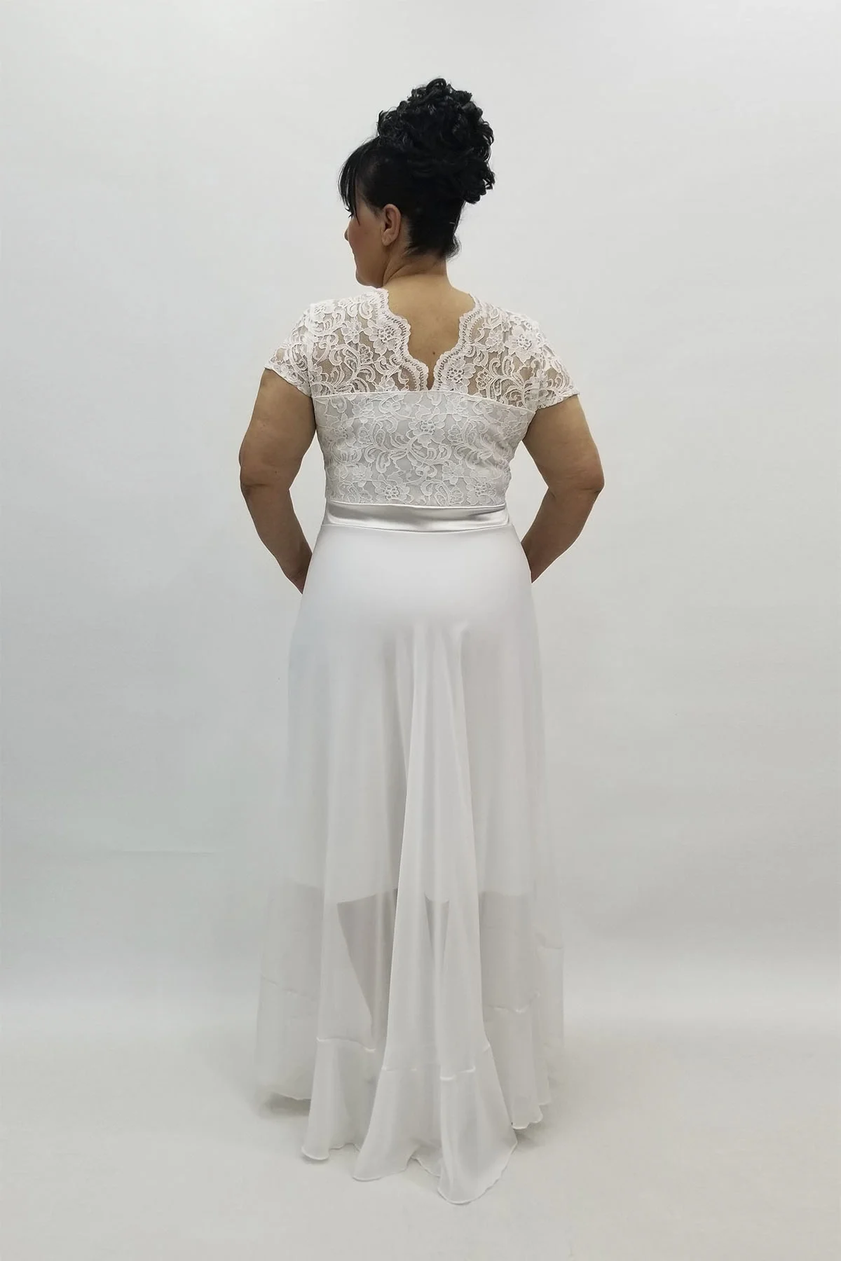 Miraggio Büyük Beden Abiye Elbise 98376 Beyaz