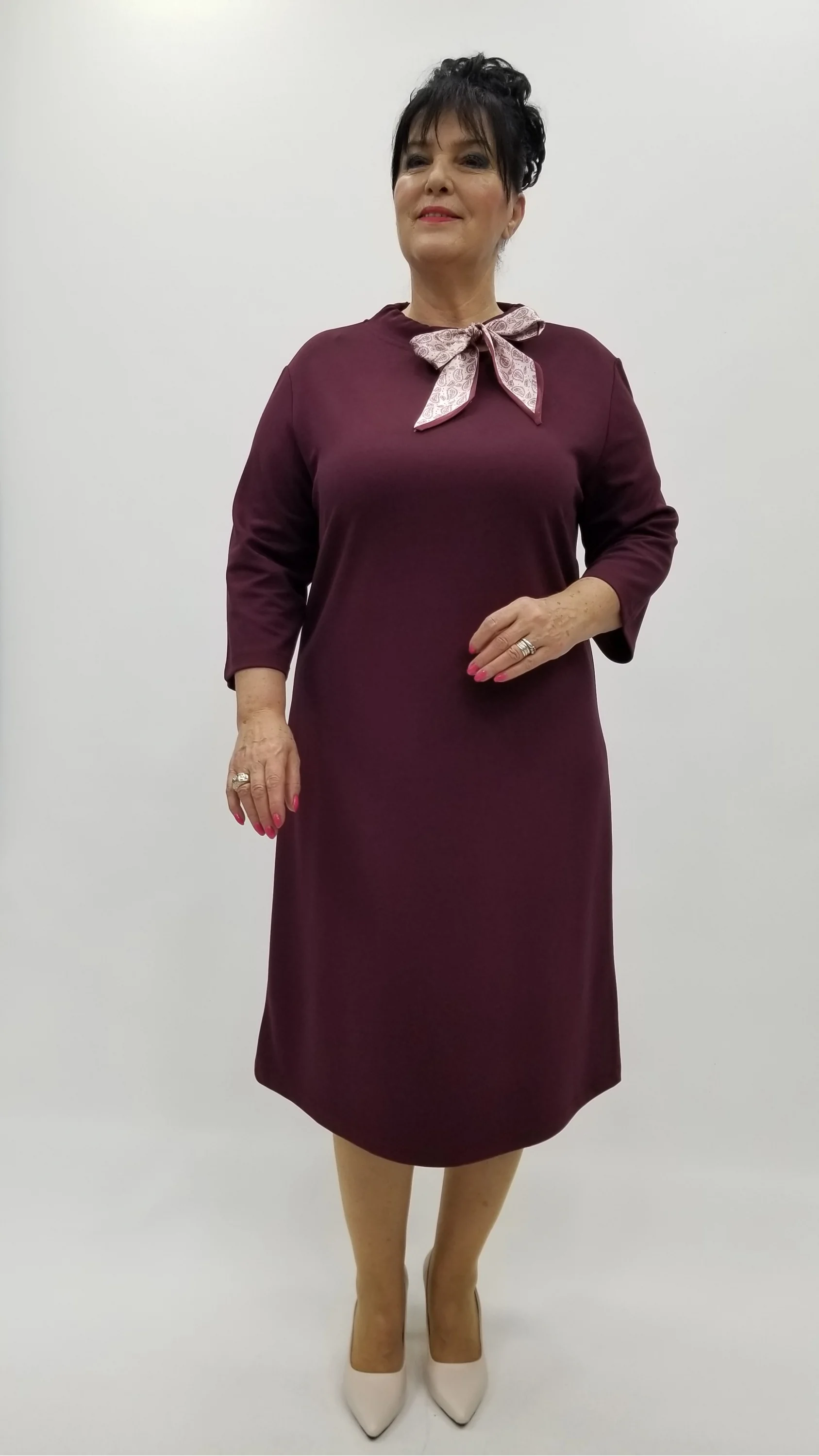 Miraggio Büyük Beden Elbise 4383 BORDO