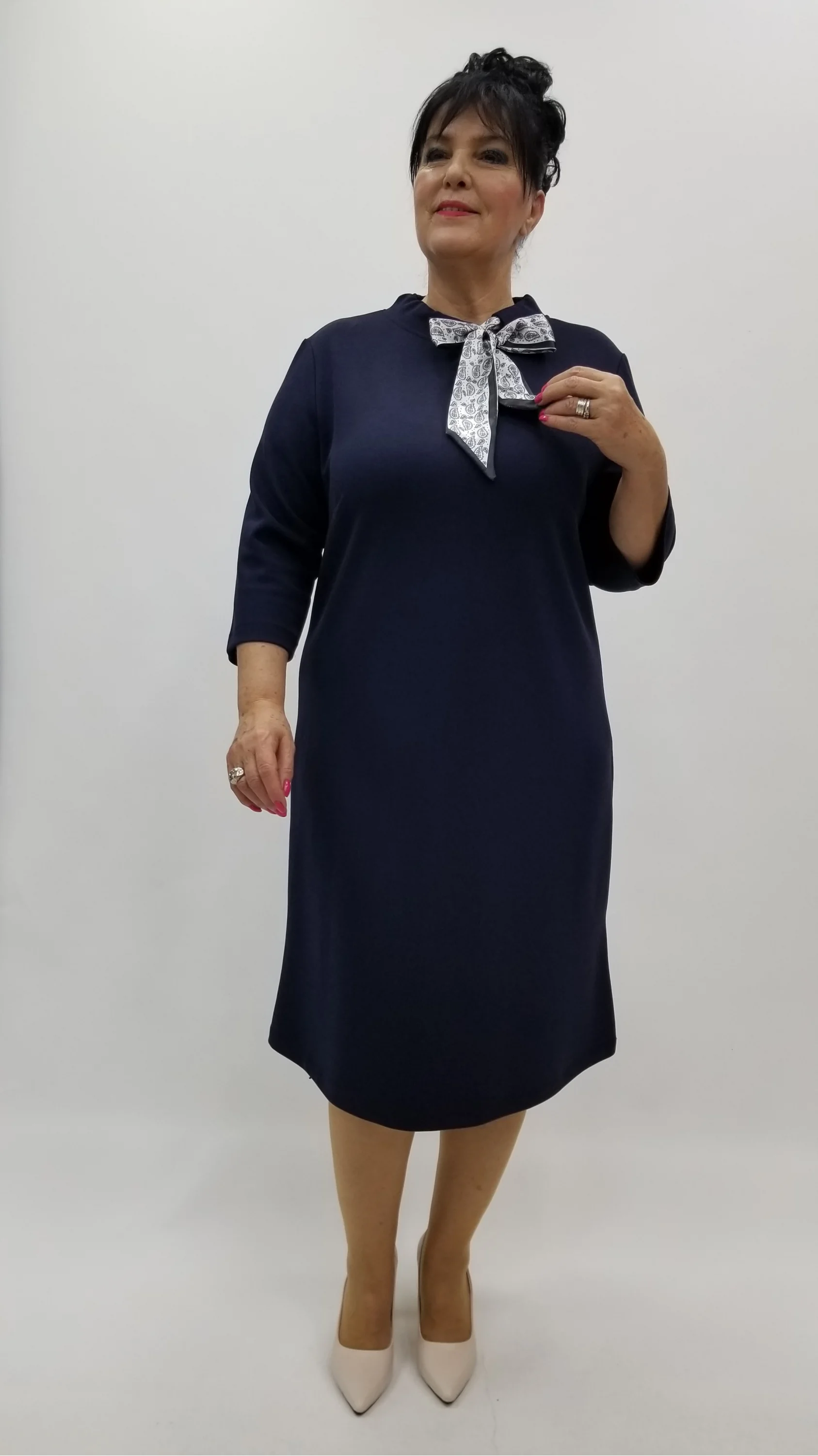 Miraggio Büyük Beden Elbise 4383 LACİVERT