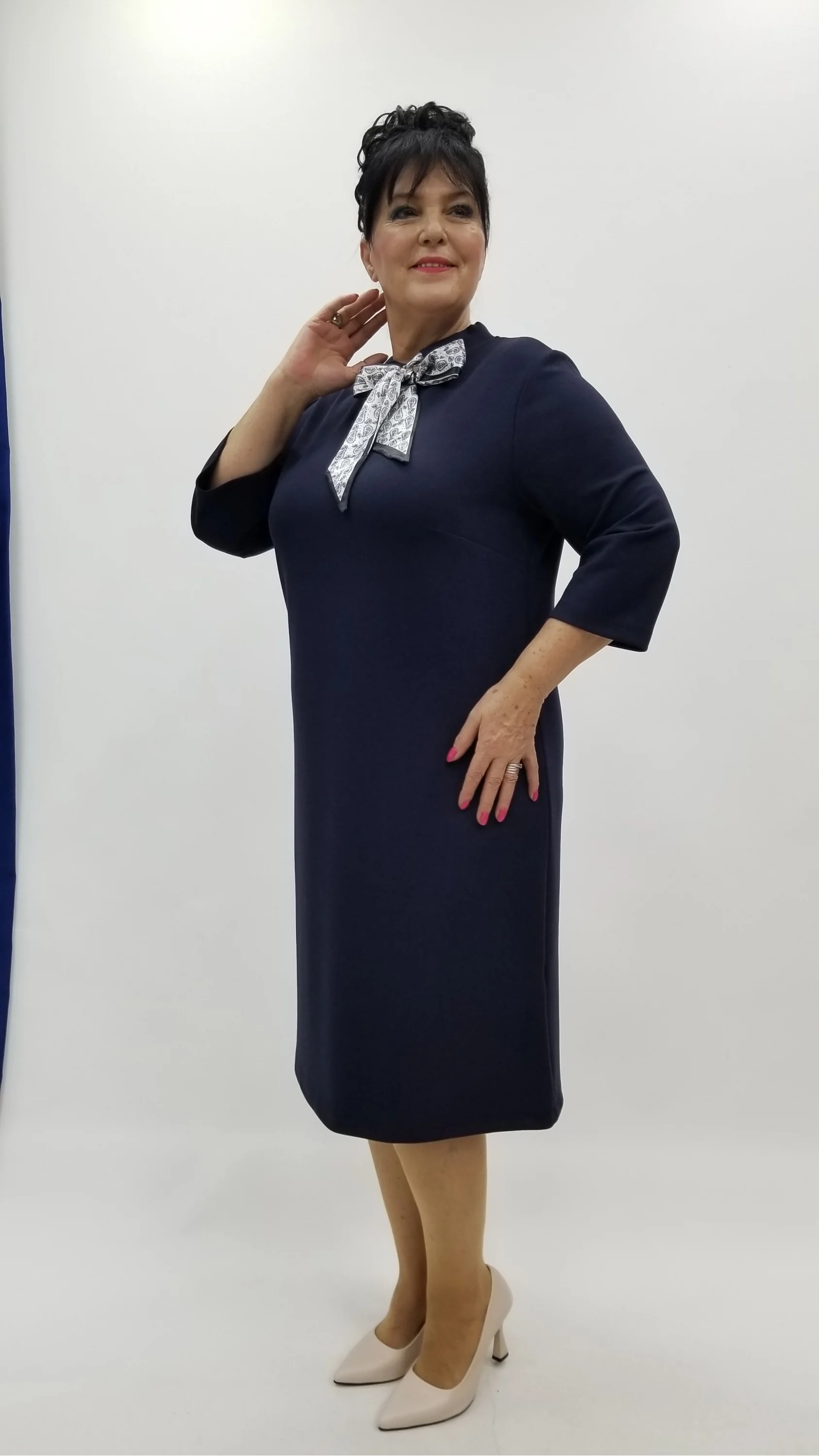 Miraggio Büyük Beden Elbise 4383 LACİVERT