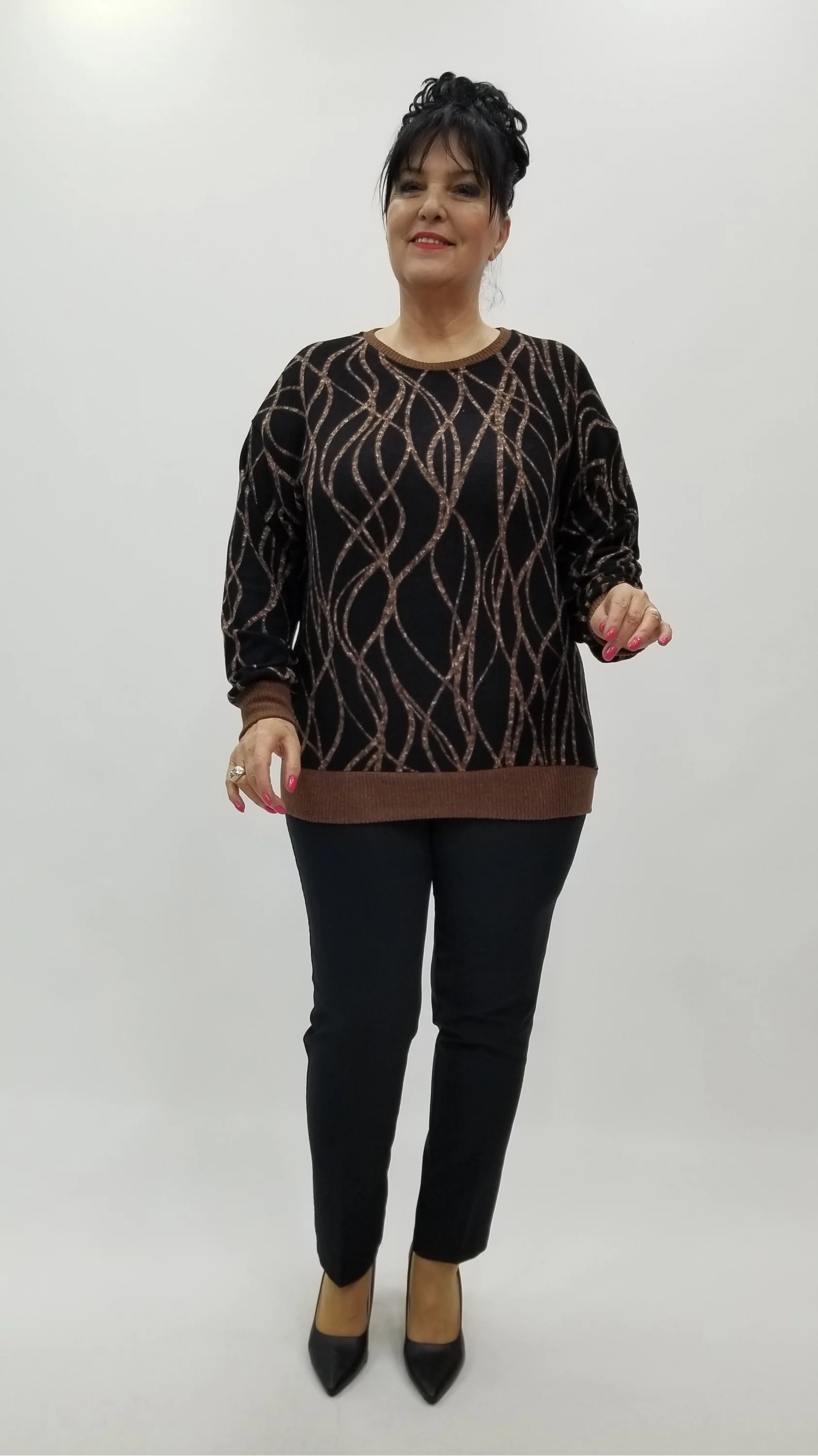 Miraggio Büyük Beden Bluz 4384 KAHVE