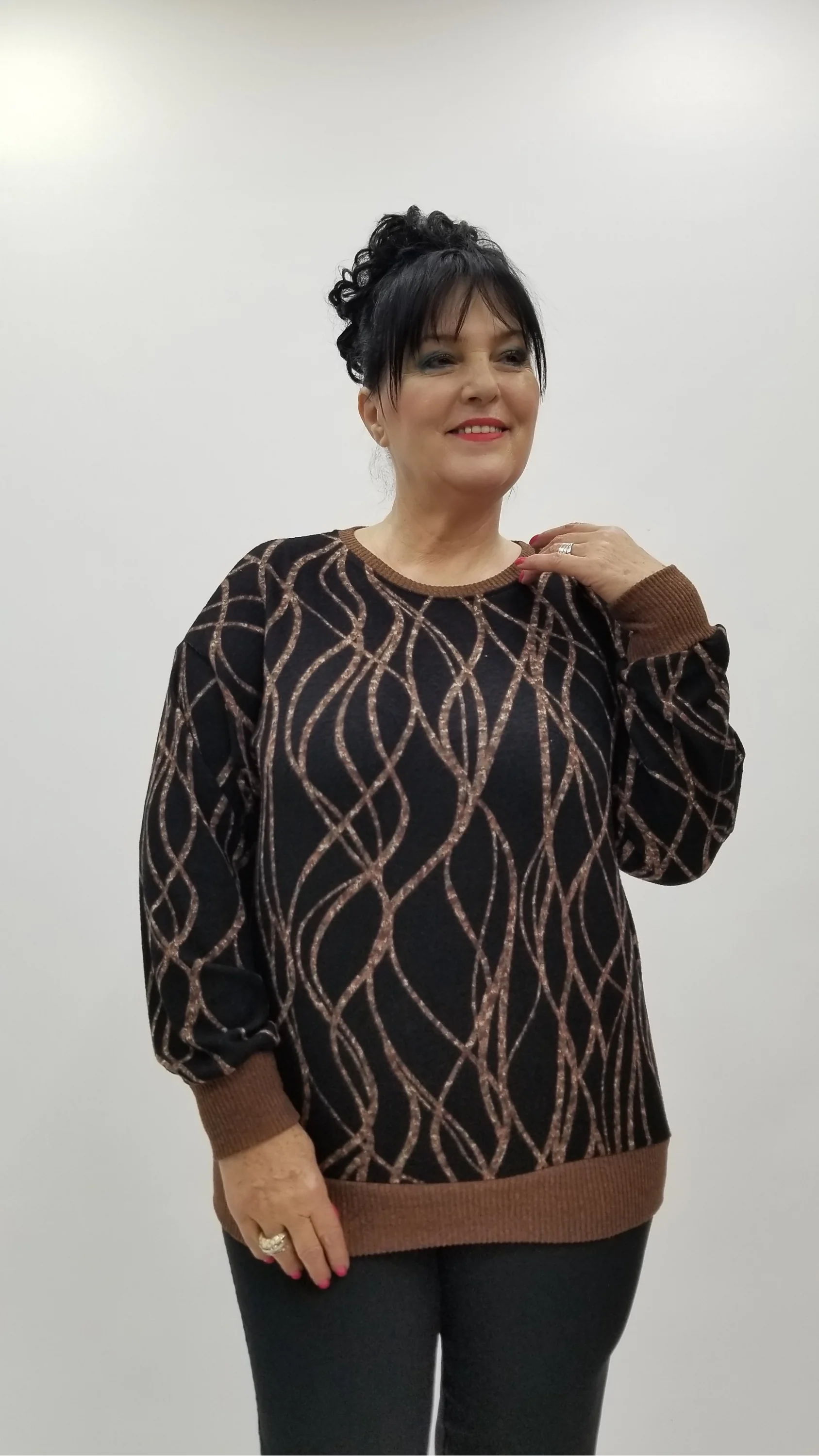 Miraggio Büyük Beden Bluz 4384 KAHVE